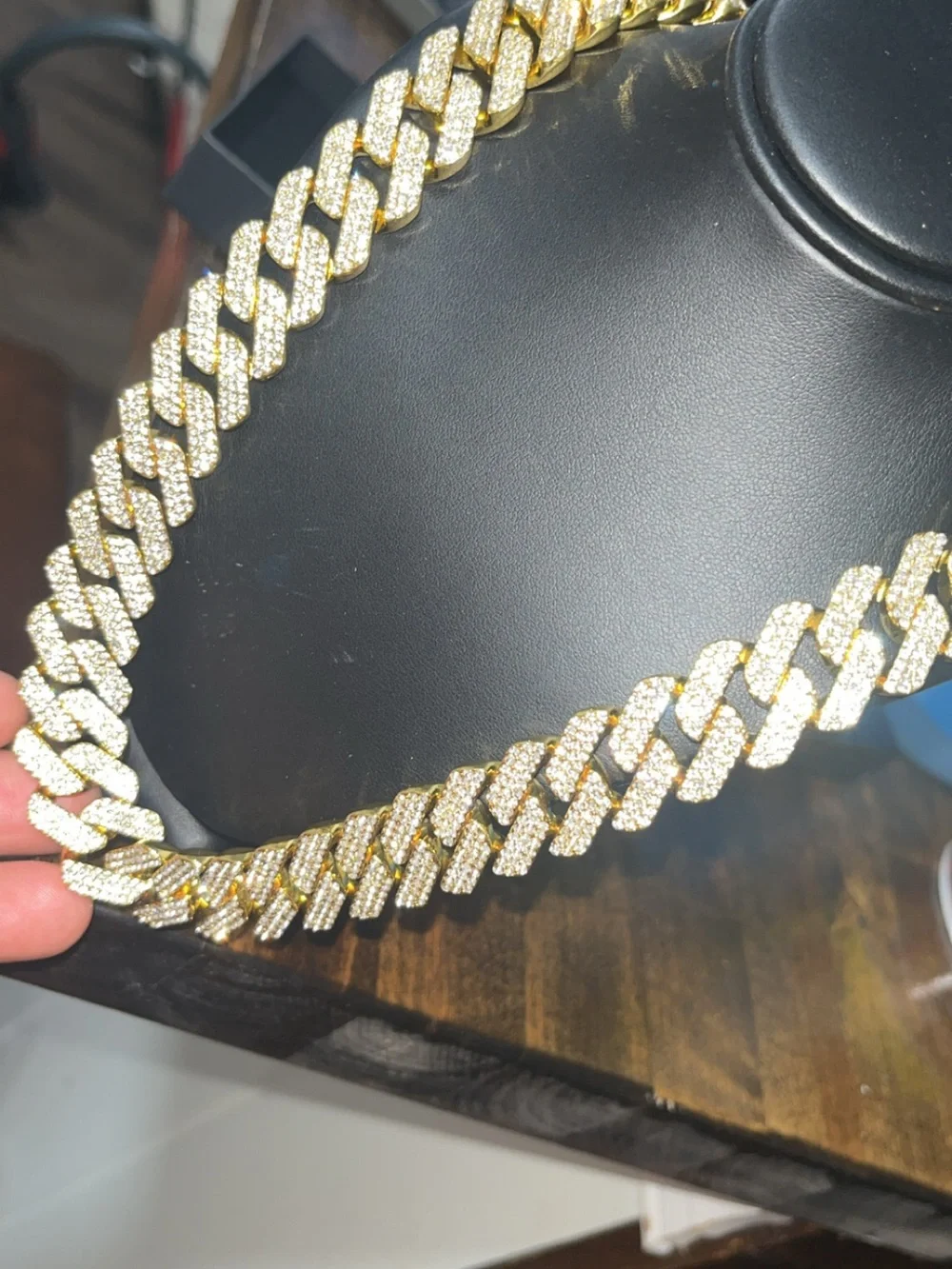Moissanite Pass Diamond Test Gold & Rose Gold 3 set Cuban Link Necklace for Men